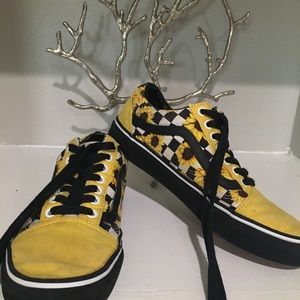 Custom Sunflower Checkered Vans